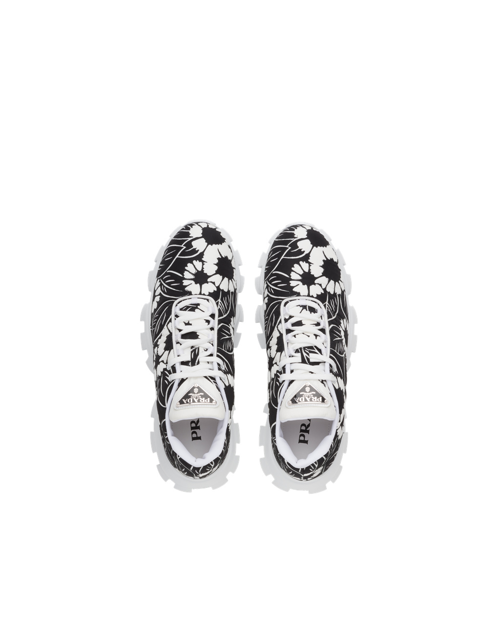 Prada Printed Nylon Sneakers Černé Bílé | 310487LPN