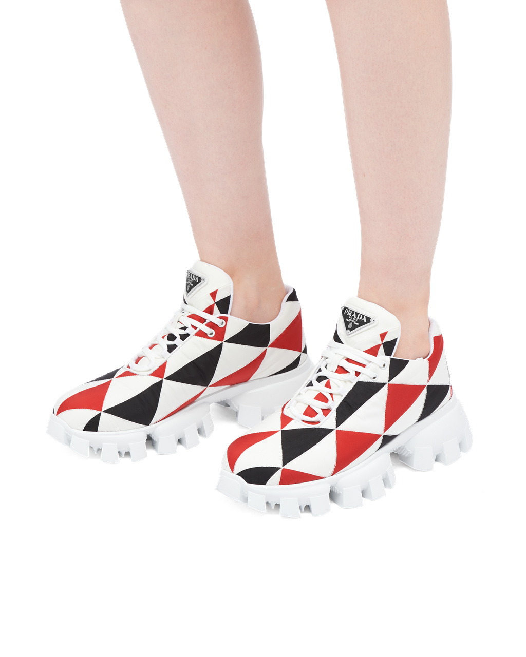 Prada Printed Nylon Sneakers Černé Červené Bílé | 478309YUK