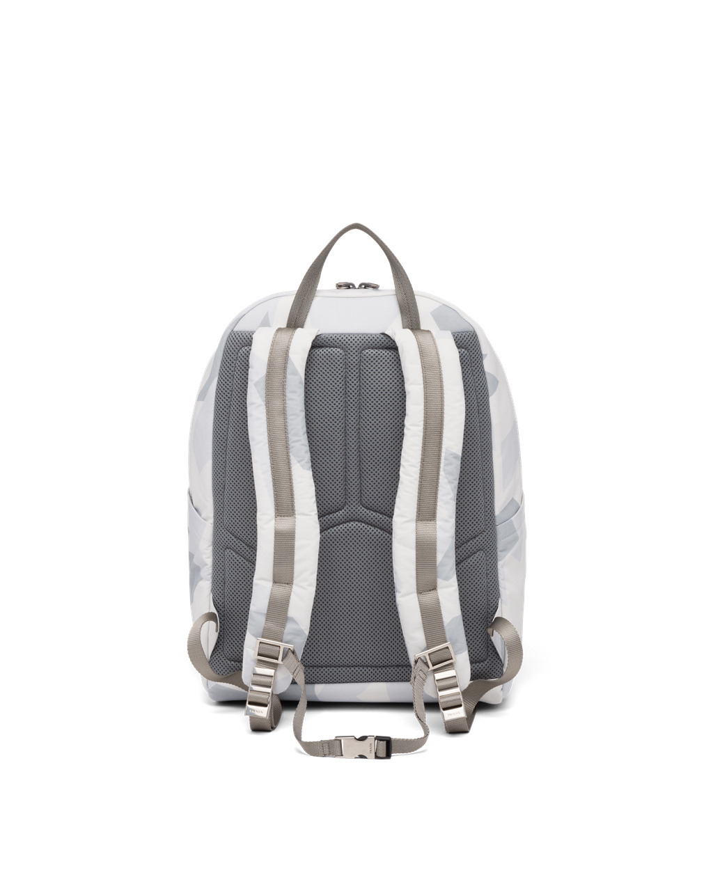 Prada Printed Technical Fabric Backpack Marble Gray | 120493SOH