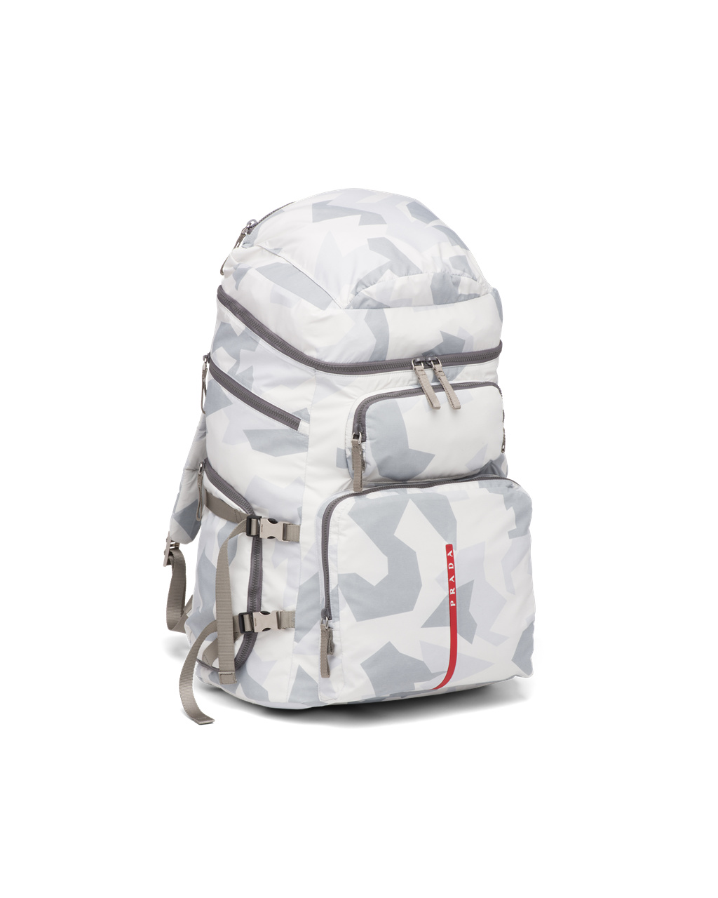 Prada Printed Technical Fabric Ski Boot Backpack Marble Gray | 486971GRT