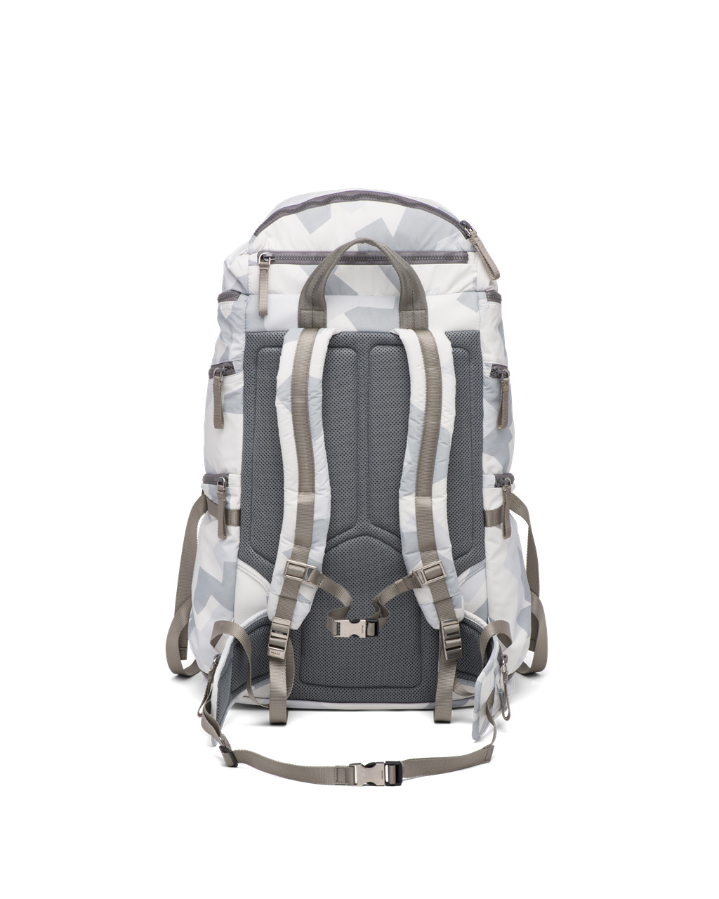 Prada Printed Technical Fabric Ski Boot Backpack Marble Gray | 486971GRT