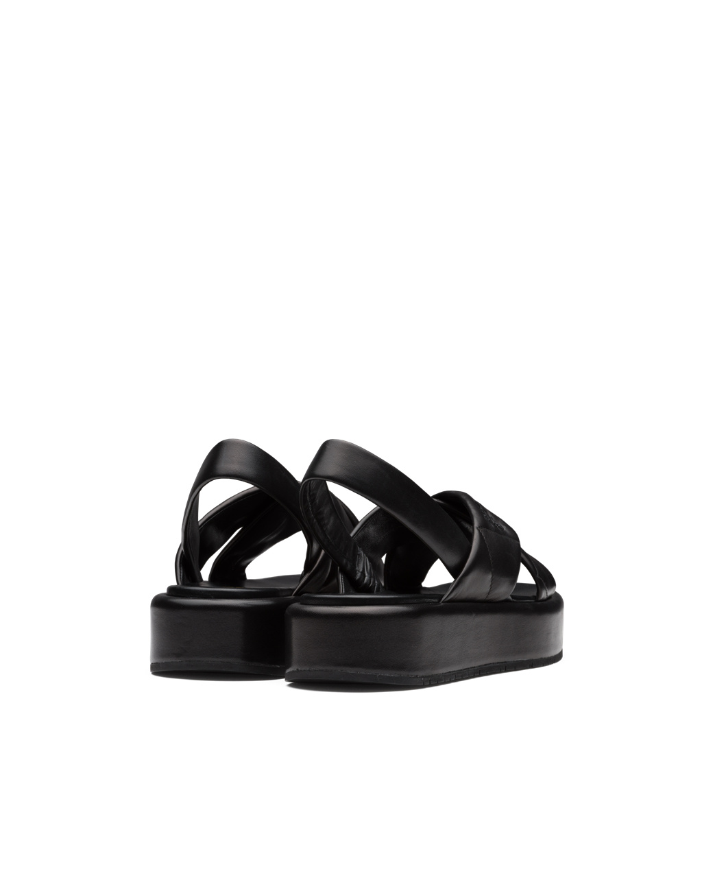 Prada Quilted Nappa Læder Flatform Sandals Černé | 597214SOJ