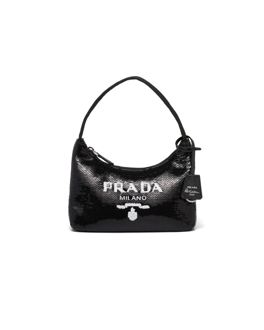 Prada Re-edition 2000 Sequined Re-nylon Mini-bag Černé Bílé | 596237LGO