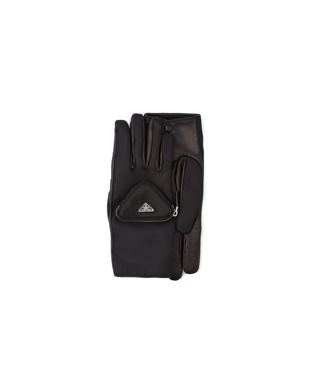 Prada Re-nylon And Napa Læder Gloves Černé | 283179YLQ