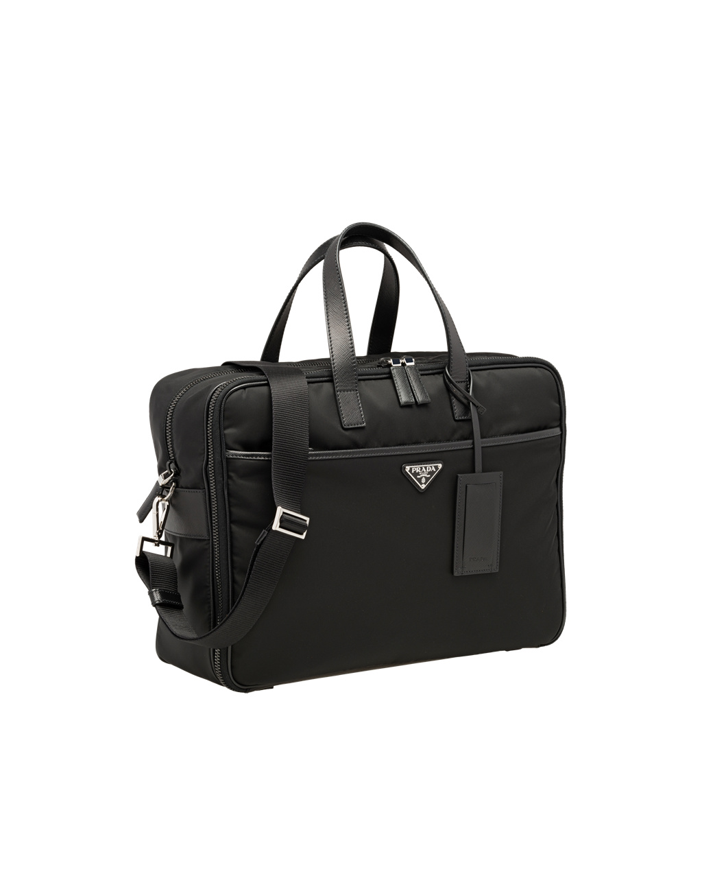 Prada Re-nylon And Saffiano Læder Briefcase Černé | 150968XRK