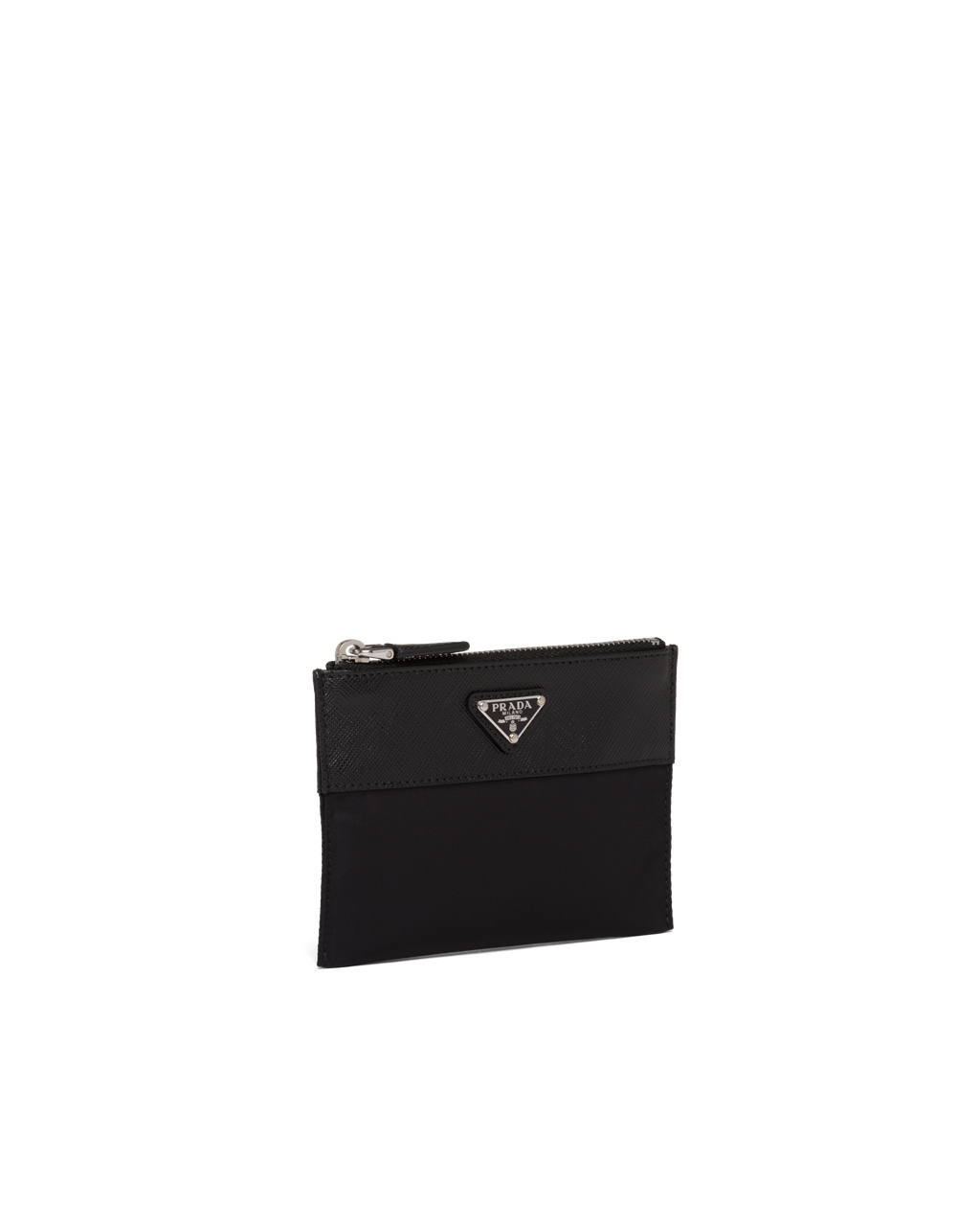 Prada Re-nylon And Saffiano Læder Pouch Wallet Černé | 916857NMO