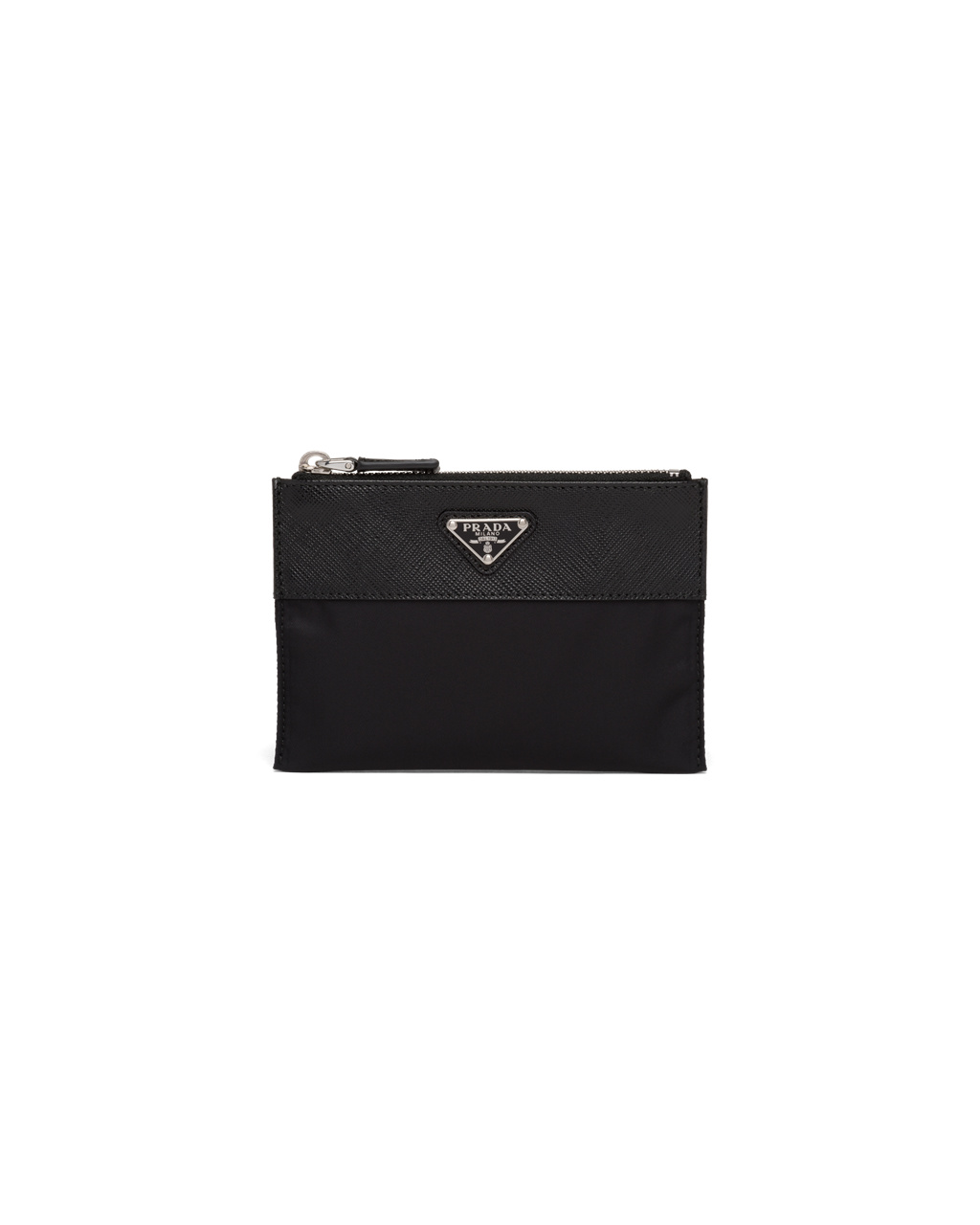 Prada Re-nylon And Saffiano Læder Pouch Wallet Černé | 916857NMO