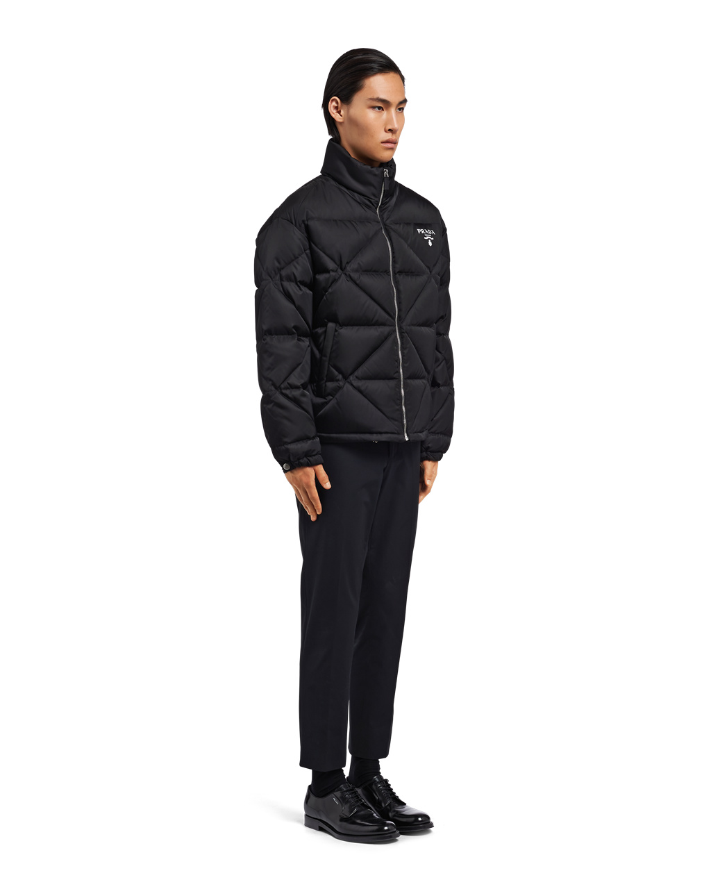 Prada Re-nylon Down Jacket Černé | 048659UEF