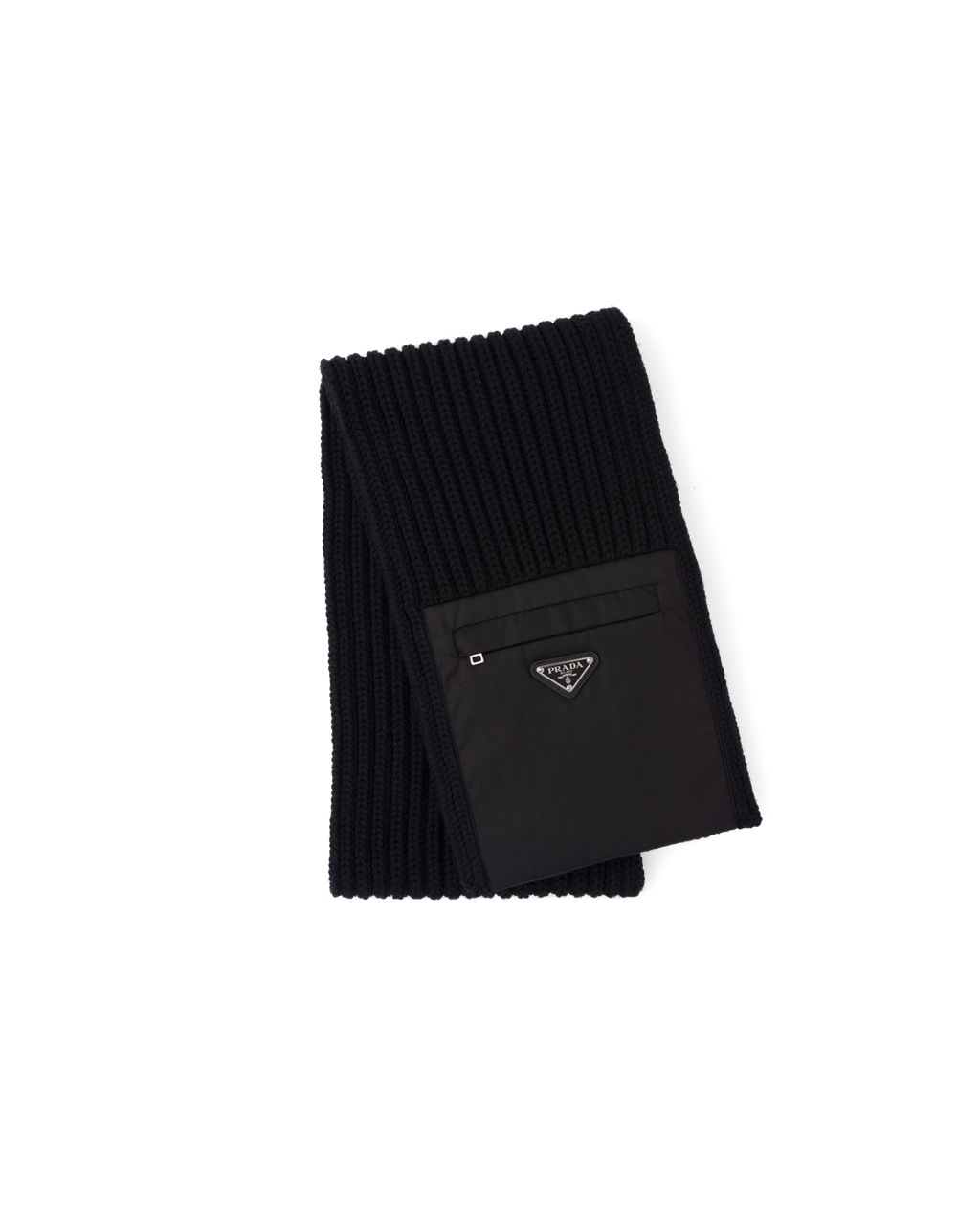 Prada Re-nylon Gabardine And Wool Scarf Černé | 243087FPV