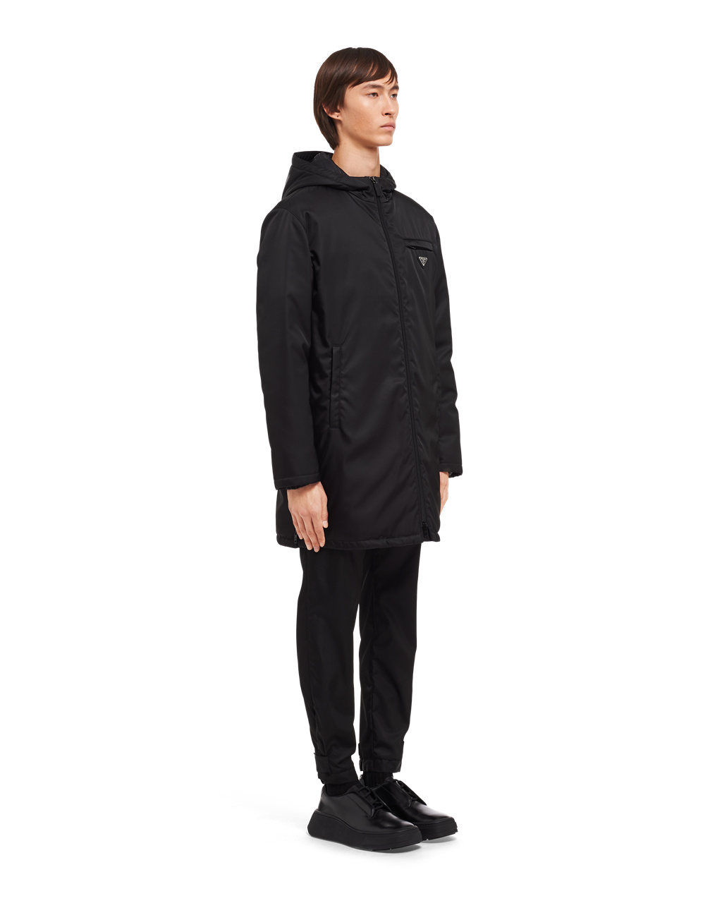 Prada Re-nylon Gabardine Puffer Coat Černé | 345608PBR