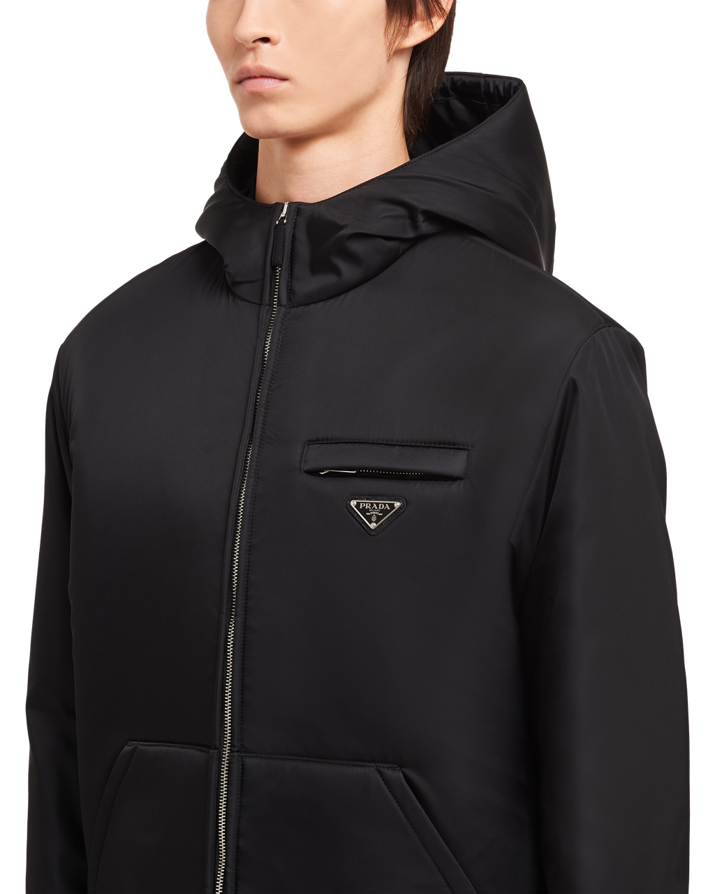 Prada Re-nylon Padded Gabardine Bomber Jacket Černé | 278965TFY