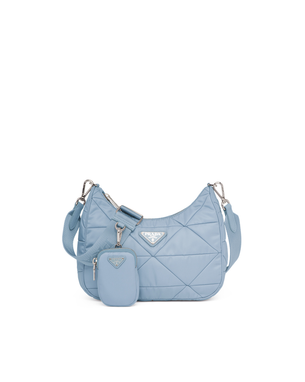 Prada Re-nylon Padded Hobo Bag Celeste | 740239MFE