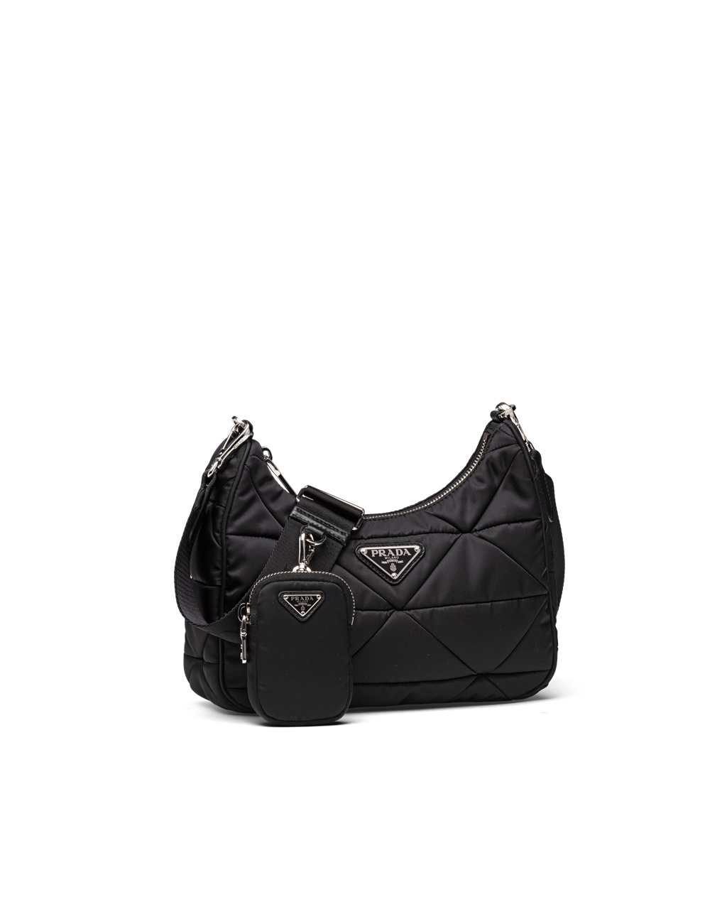 Prada Re-nylon Padded Hobo Bag Černé | 379821LQC