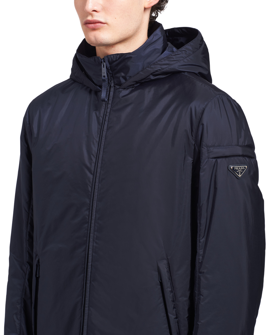 Prada Re-nylon Padded Jacket Tmavě Blankyt | 483657YRL