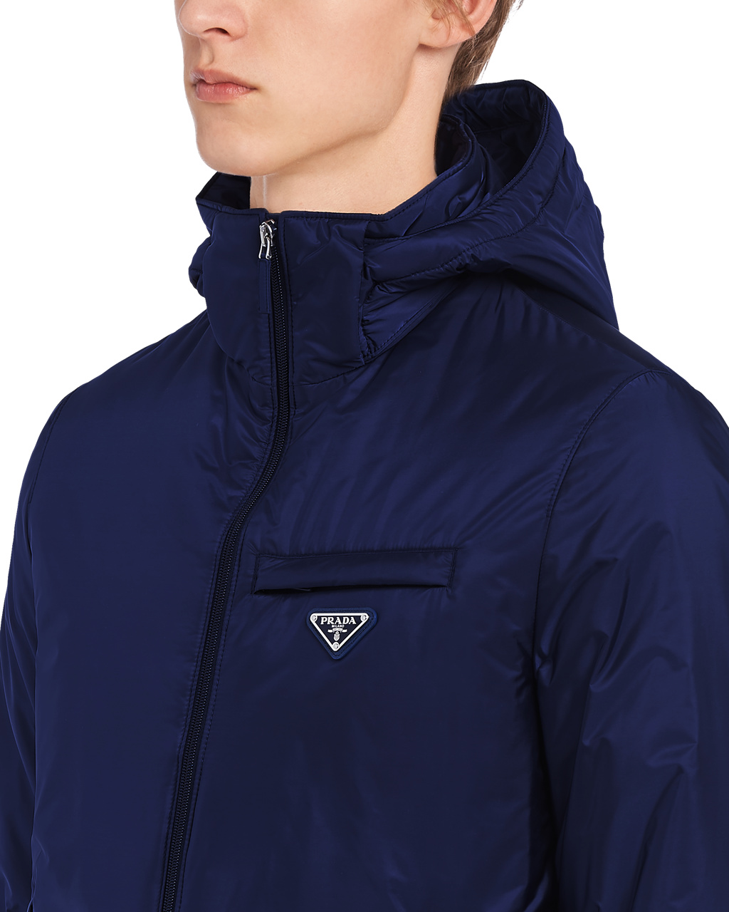 Prada Re-nylon Puffer Jacket Tmavě Blankyt | 948530EXC