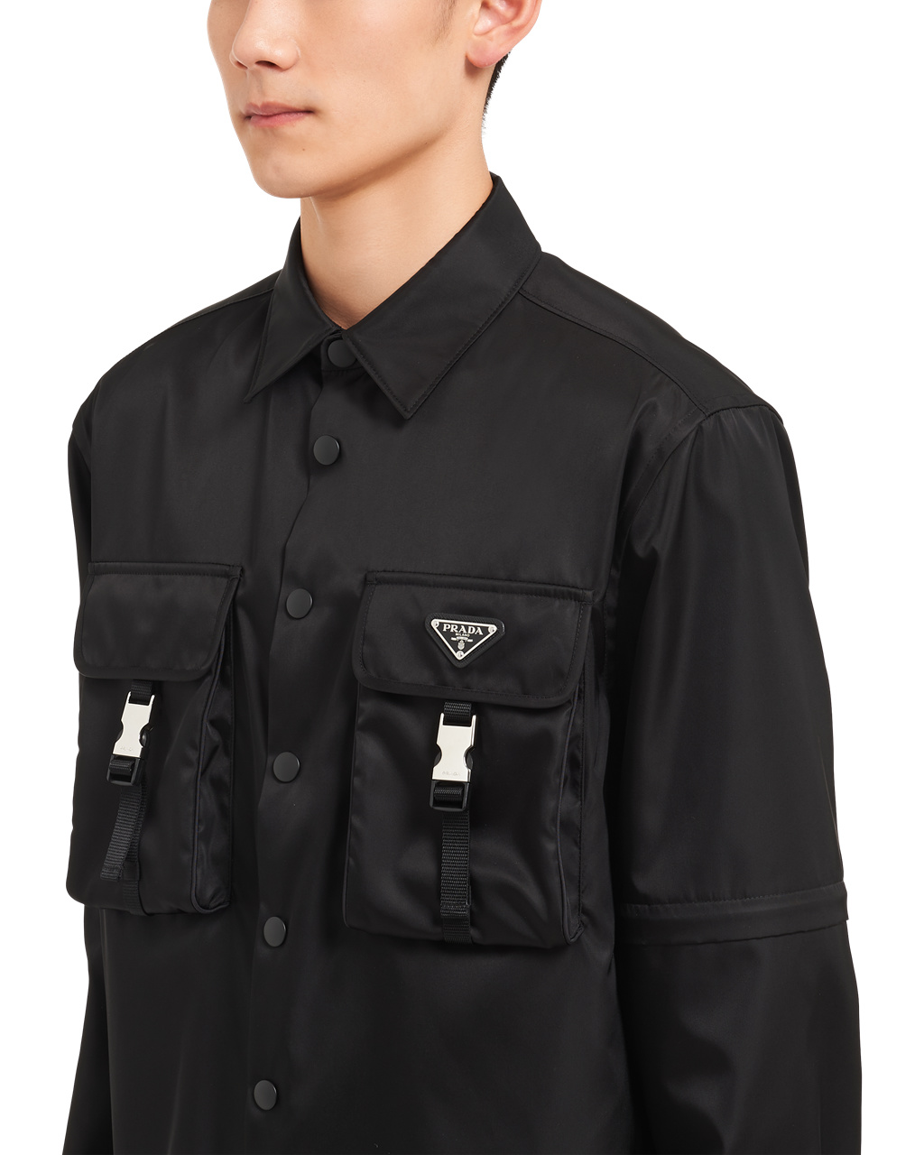 Prada Re-nylon Shirt Černé | 138742IDH