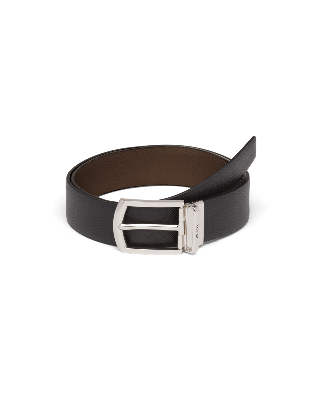 Prada Reversible Saffiano Læder Belt Černé | 197364WXH