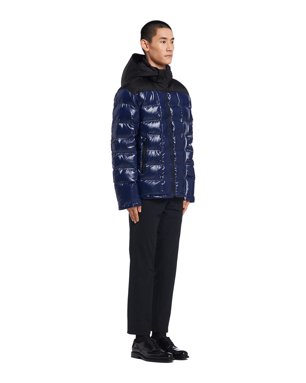 Prada S Kapucí Nylon Down Jacket Blankyt | 269370TGA