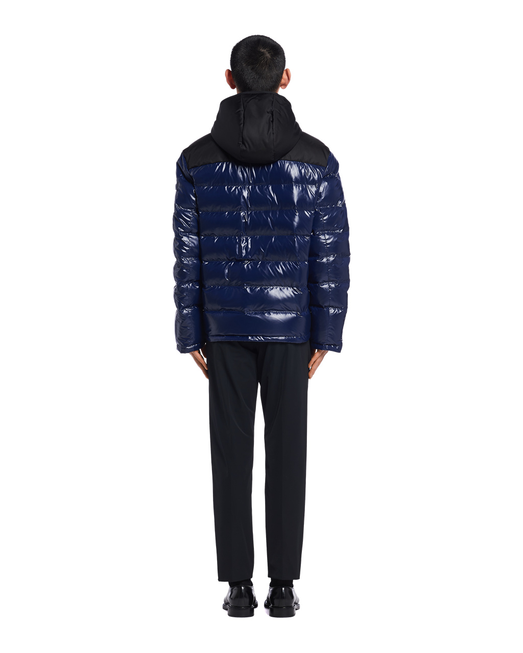 Prada S Kapucí Nylon Down Jacket Blankyt | 269370TGA