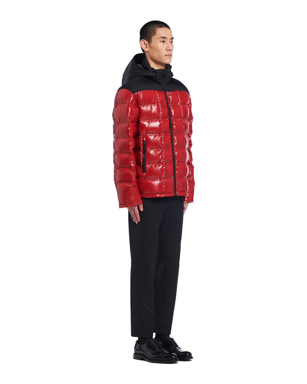 Prada S Kapucí Nylon Down Jacket Červené | 869041ODP