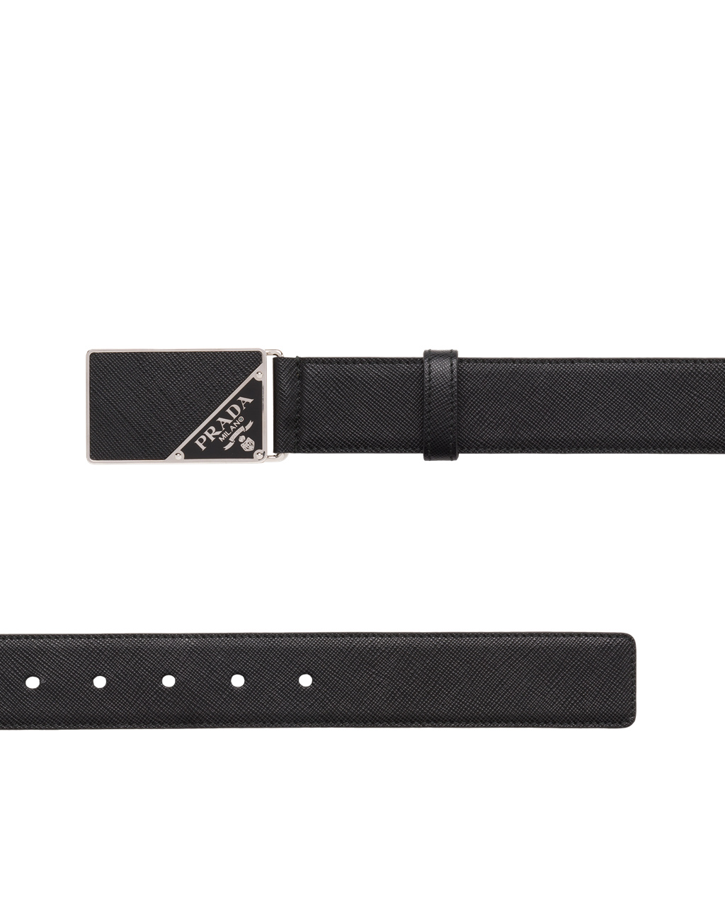 Prada Saffiano Læder Belt Černé | 982074MZG