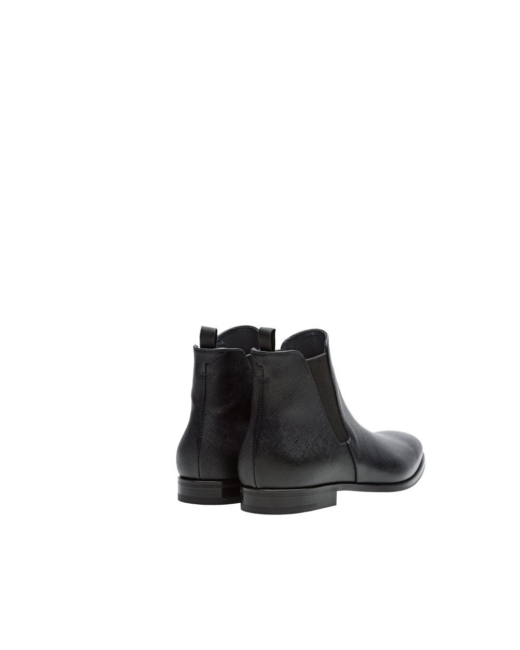 Prada Saffiano Læder Booties Černé | 739142AWG