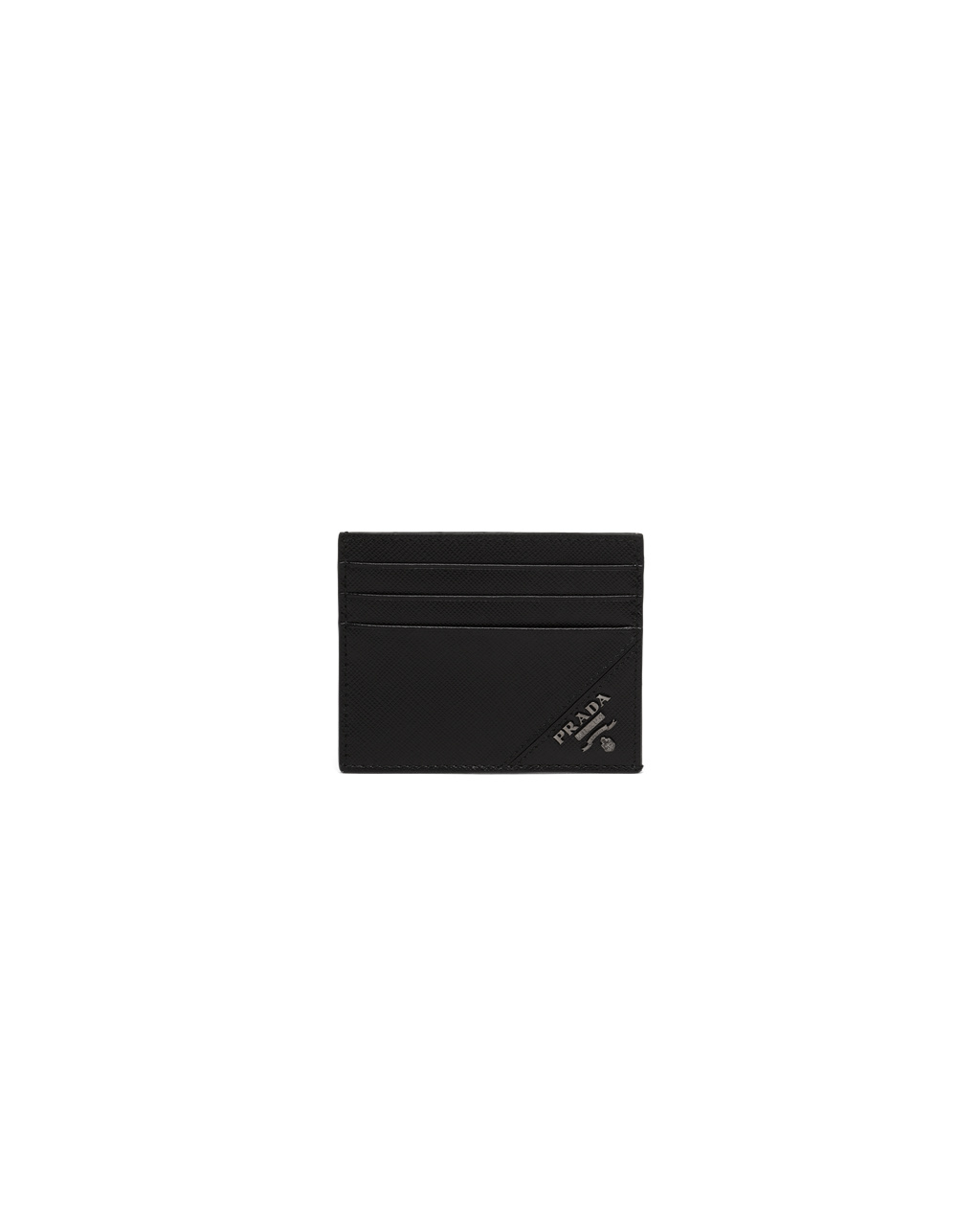 Prada Saffiano Læder Card Holder Černé | 180753QLO