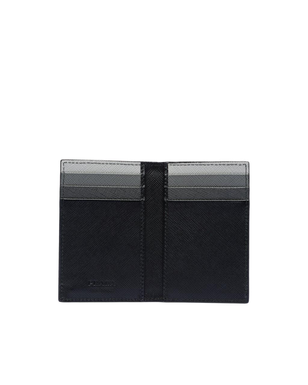 Prada Saffiano Læder Card Holder Černé | 591487NMR