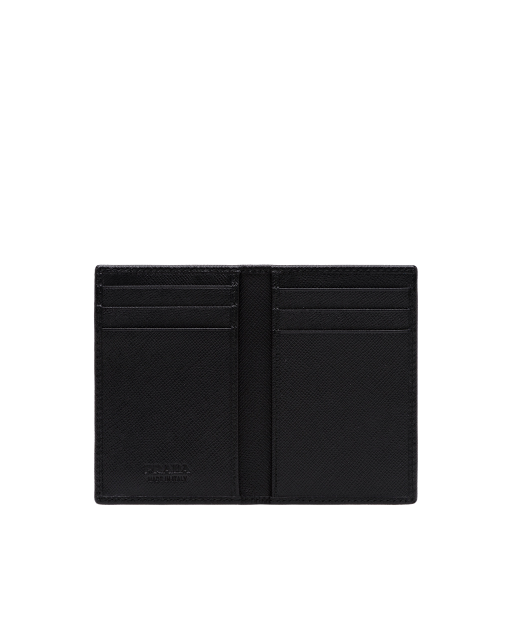 Prada Saffiano Læder Card Holder Černé | 936570QYB