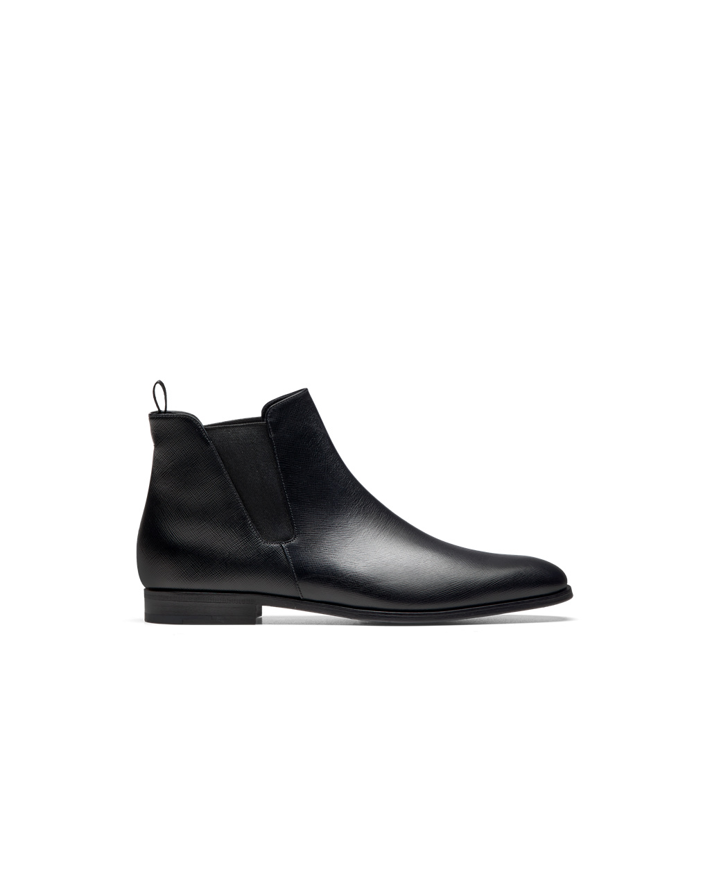 Prada Saffiano Læder Chelsea Boots Černé | 489637TUS