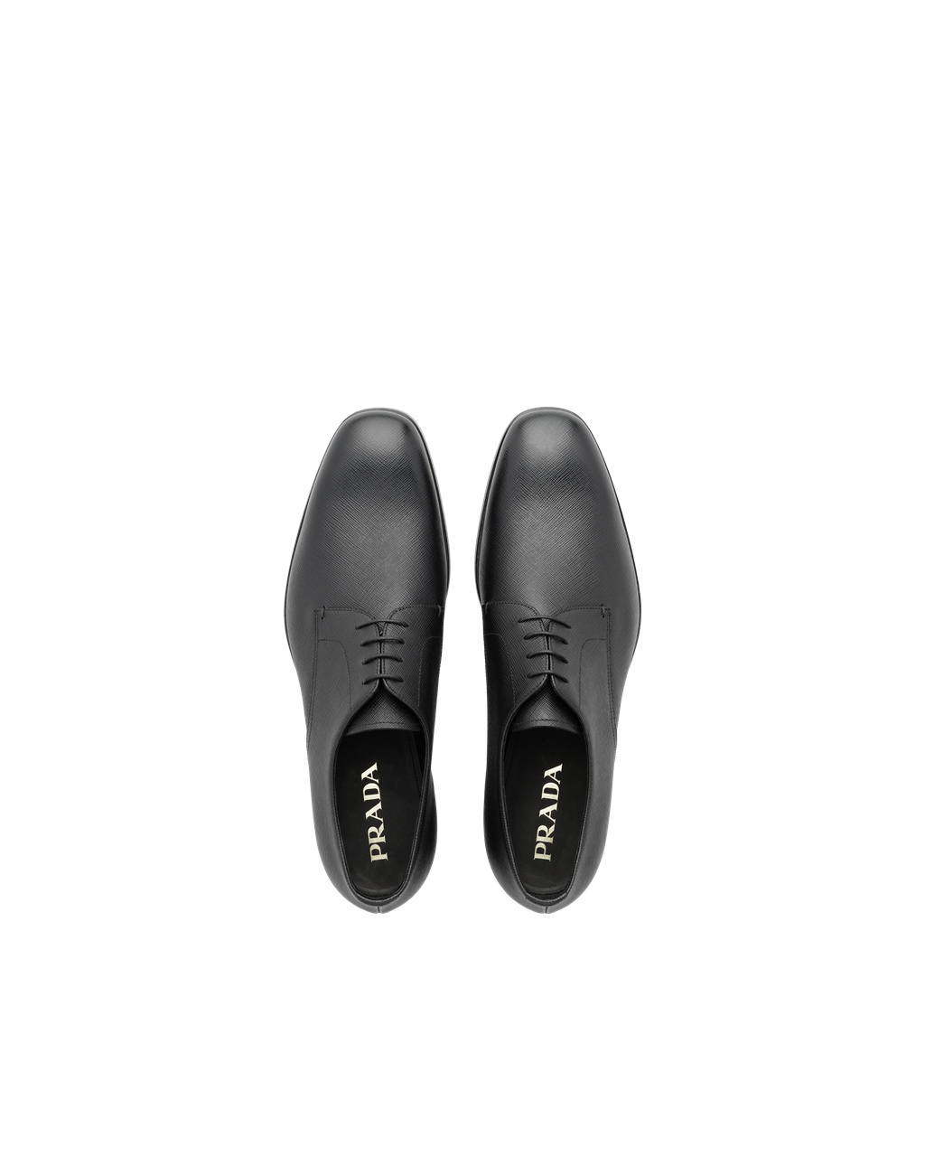 Prada Saffiano Læder Derby Shoes Černé | 607938RNP