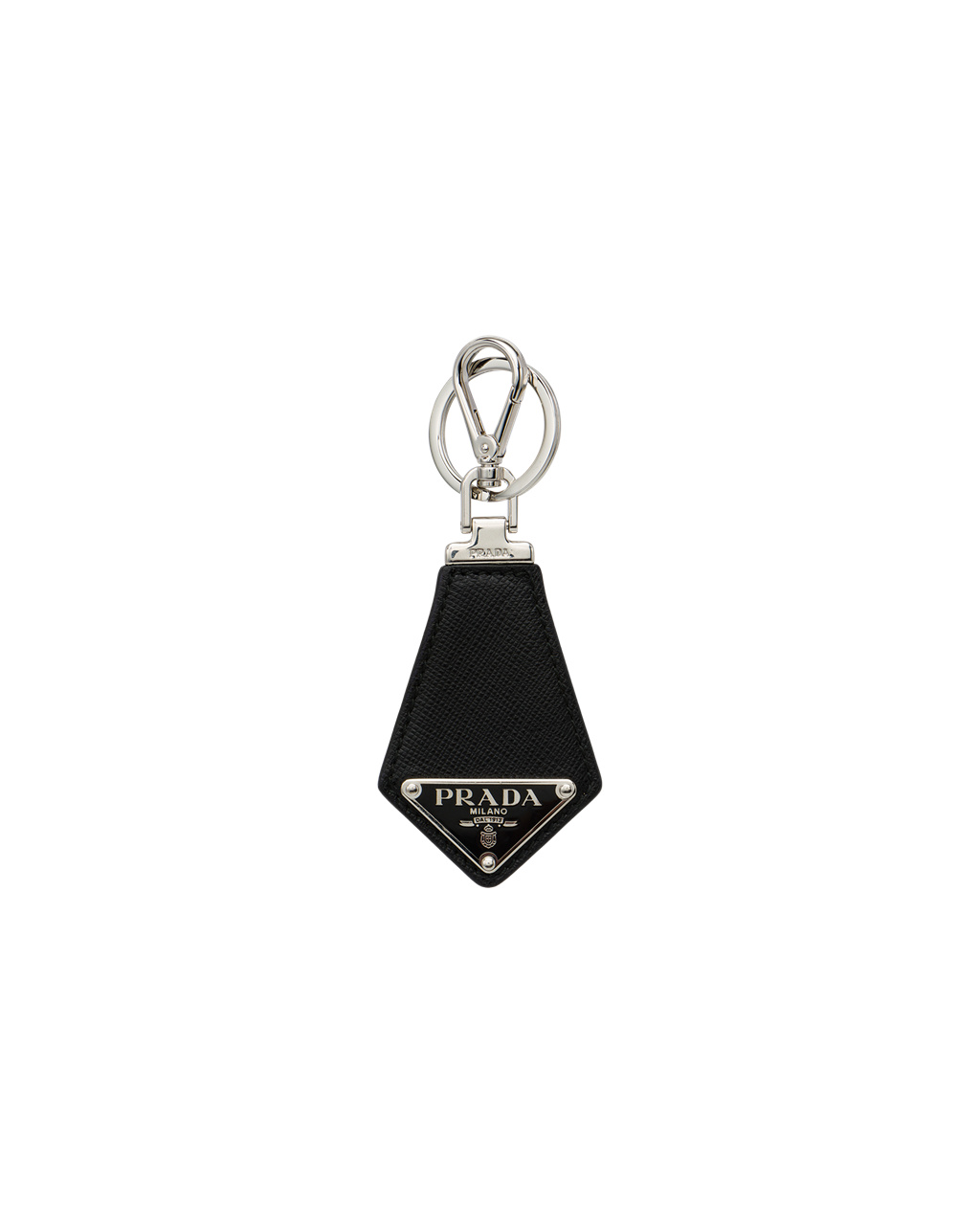 Prada Saffiano Læder Keychain Černé | 026314CLG