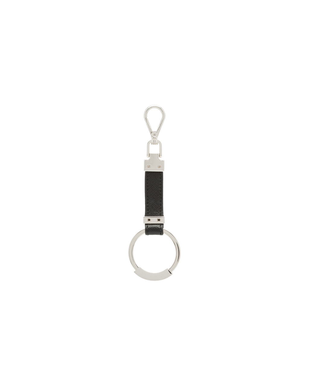 Prada Saffiano Læder Keychain Černé | 786092JWG