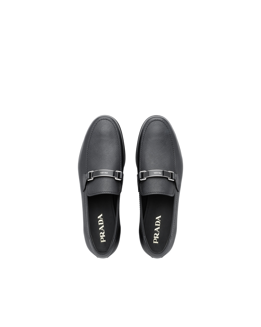 Prada Saffiano Læder Loafers Černé | 907385PSN