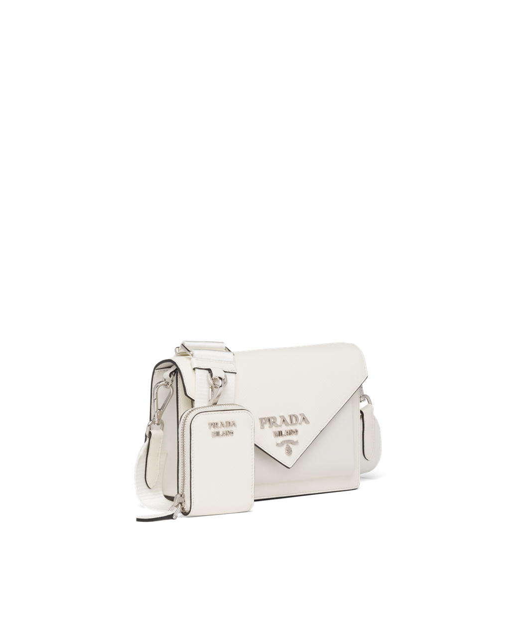 Prada Saffiano Læder Mini Envelope Bag Bílé | 126854IHD