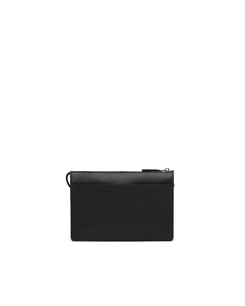 Prada Saffiano Læder Pouch Černé | 026315HMI