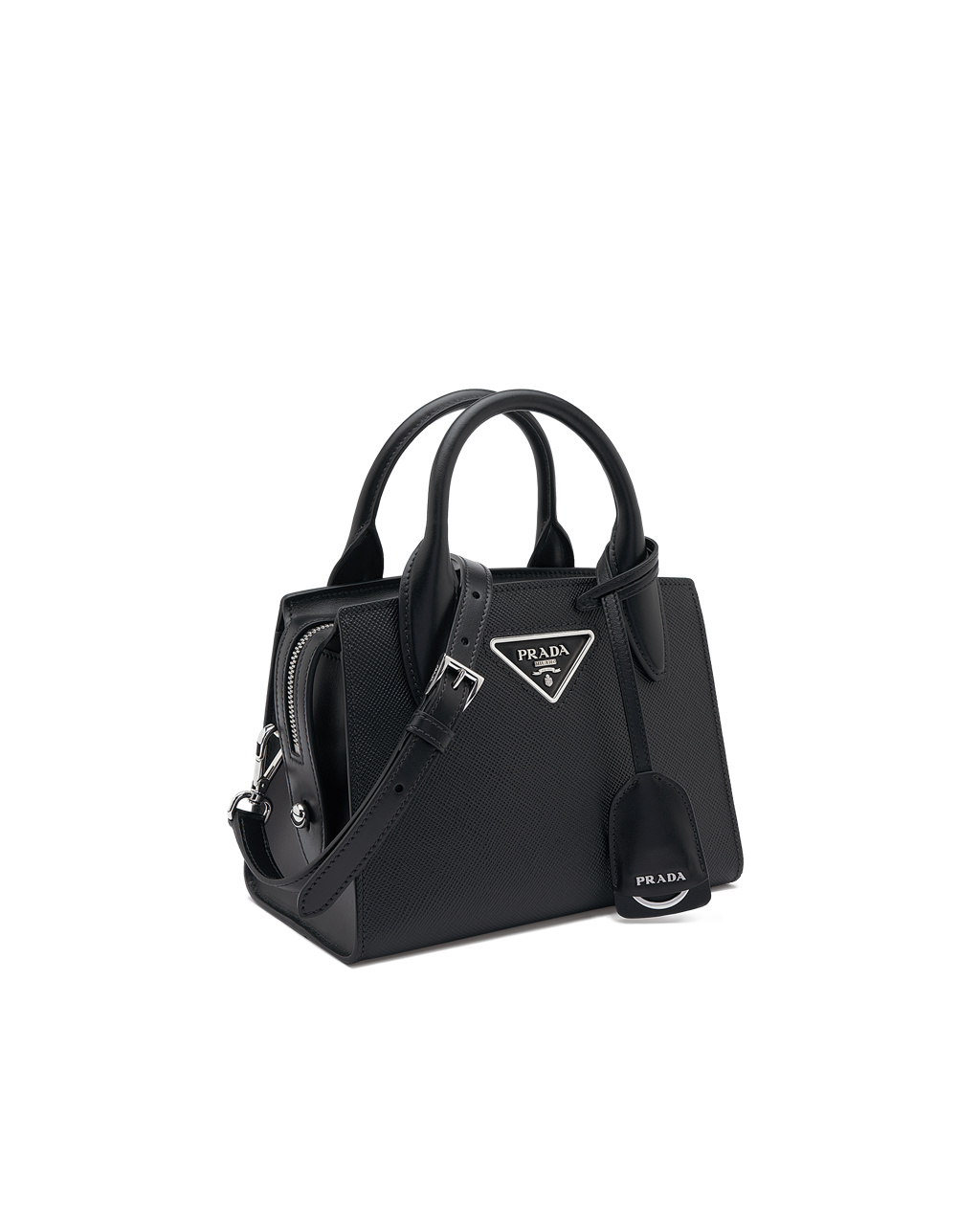 Prada Saffiano Læder Prada Kristen Handbag Černé | 284190RJW