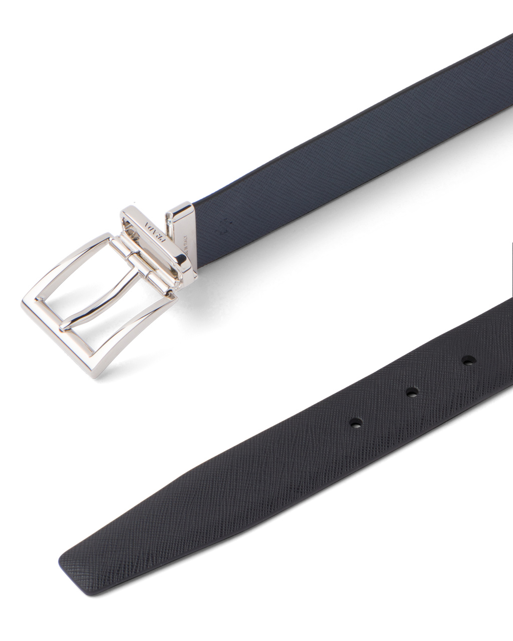 Prada Saffiano Læder Reversible Belt Černé Blankyt | 321695OSQ