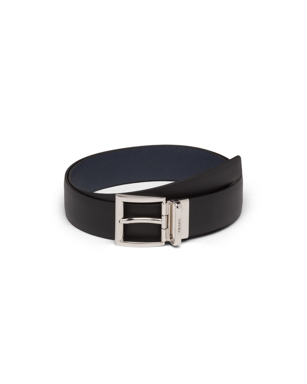 Prada Saffiano Læder Reversible Belt Černé Blankyt | 321695OSQ