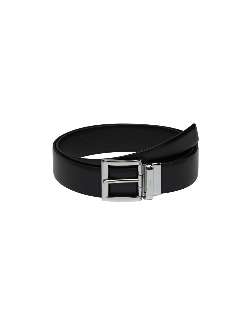 Prada Saffiano Læder Reversible Belt Černé | 675983HFM