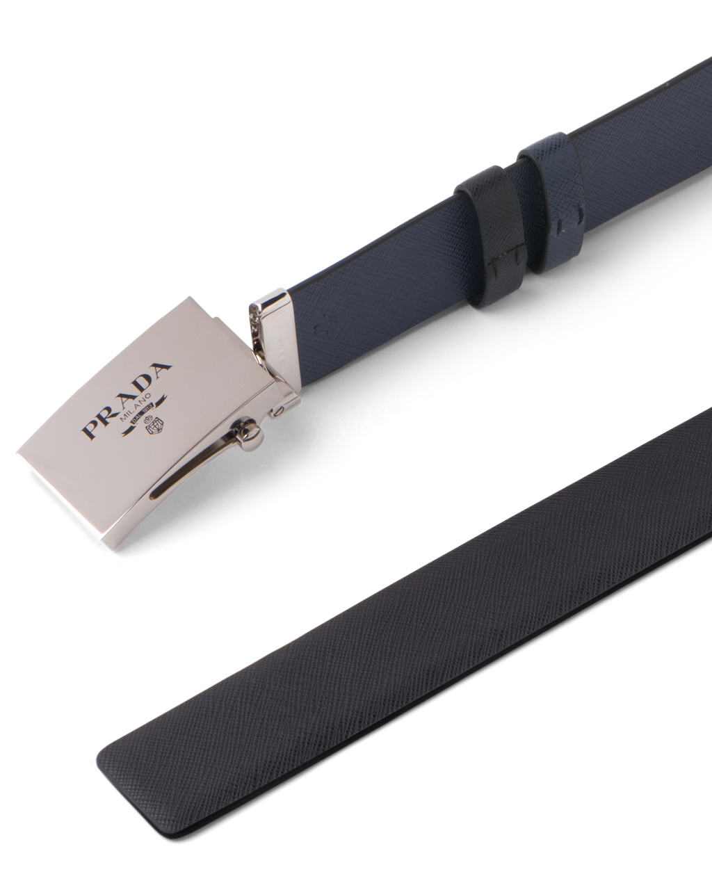 Prada Saffiano Læder Reversible Belt Černé Blankyt | 839065HYI