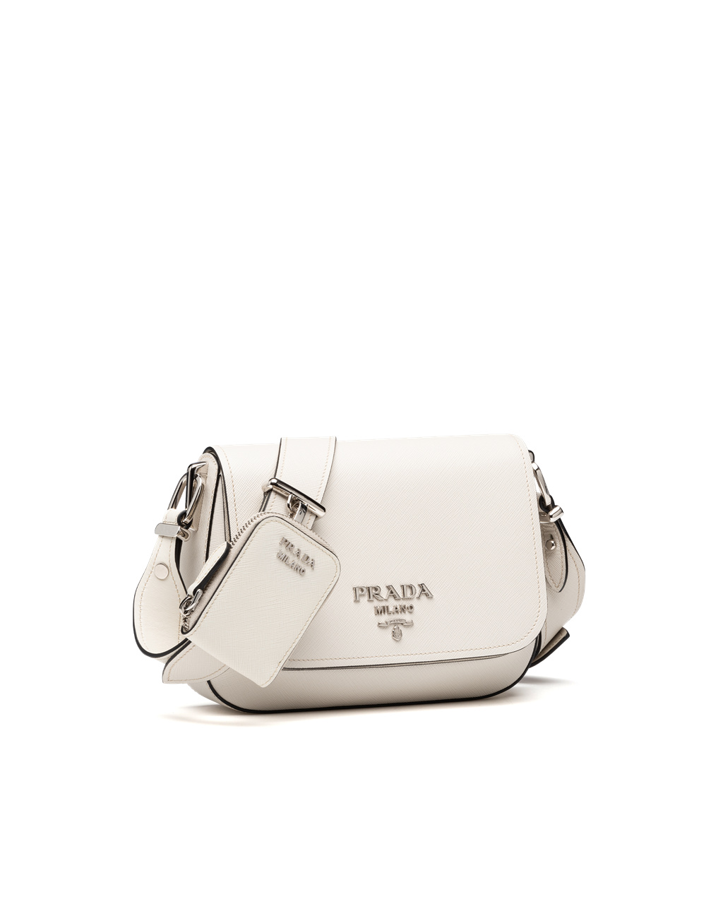 Prada Saffiano Læder Shoulder Bag Bílé | 561073MXB