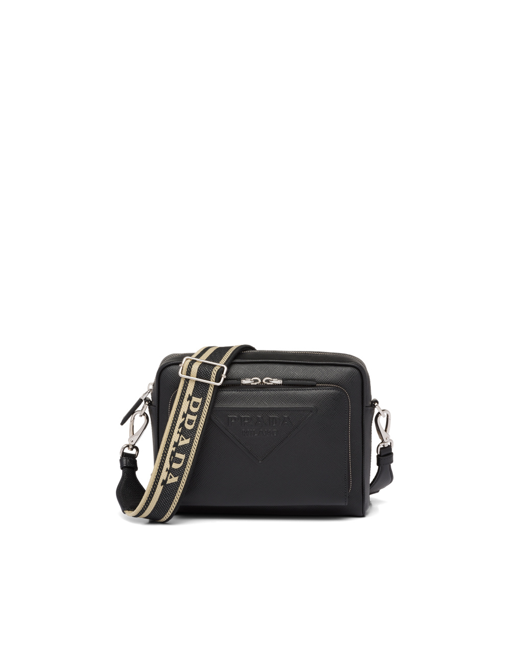 Prada Saffiano Læder Shoulder Bag Černé | 048179IHR