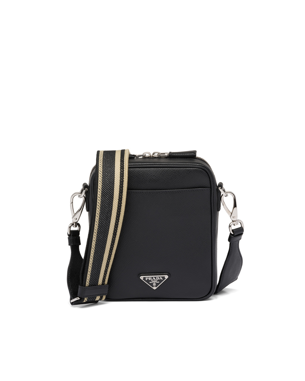 Prada Saffiano Læder Shoulder Bag Černé | 165380UFV