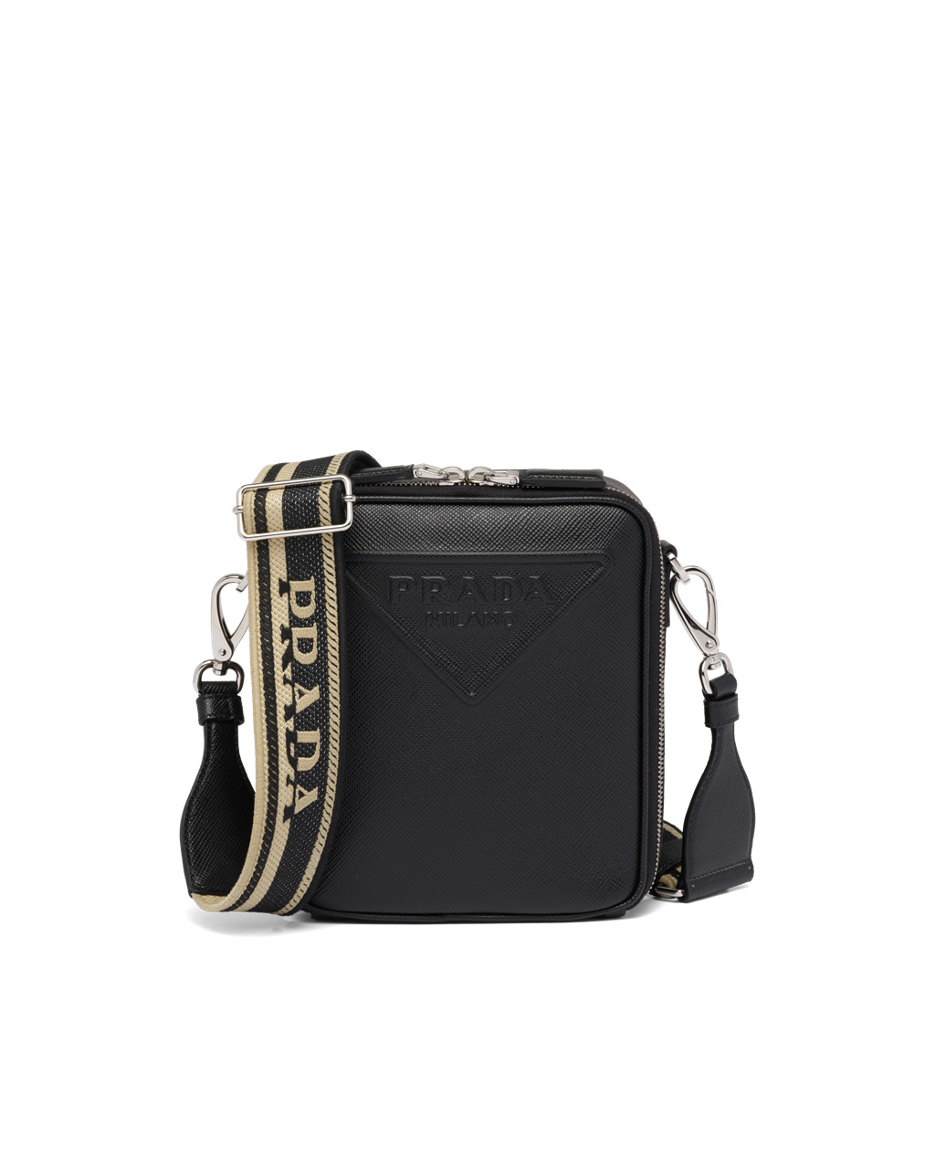 Prada Saffiano Læder Shoulder Bag Černé | 165380UFV