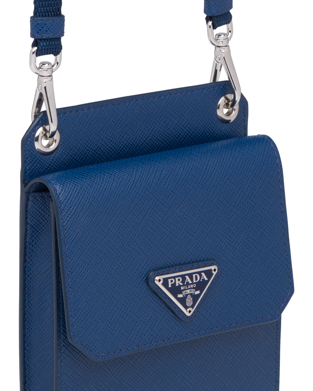 Prada Saffiano Læder Smartphone Case Bluette | 395017SQT