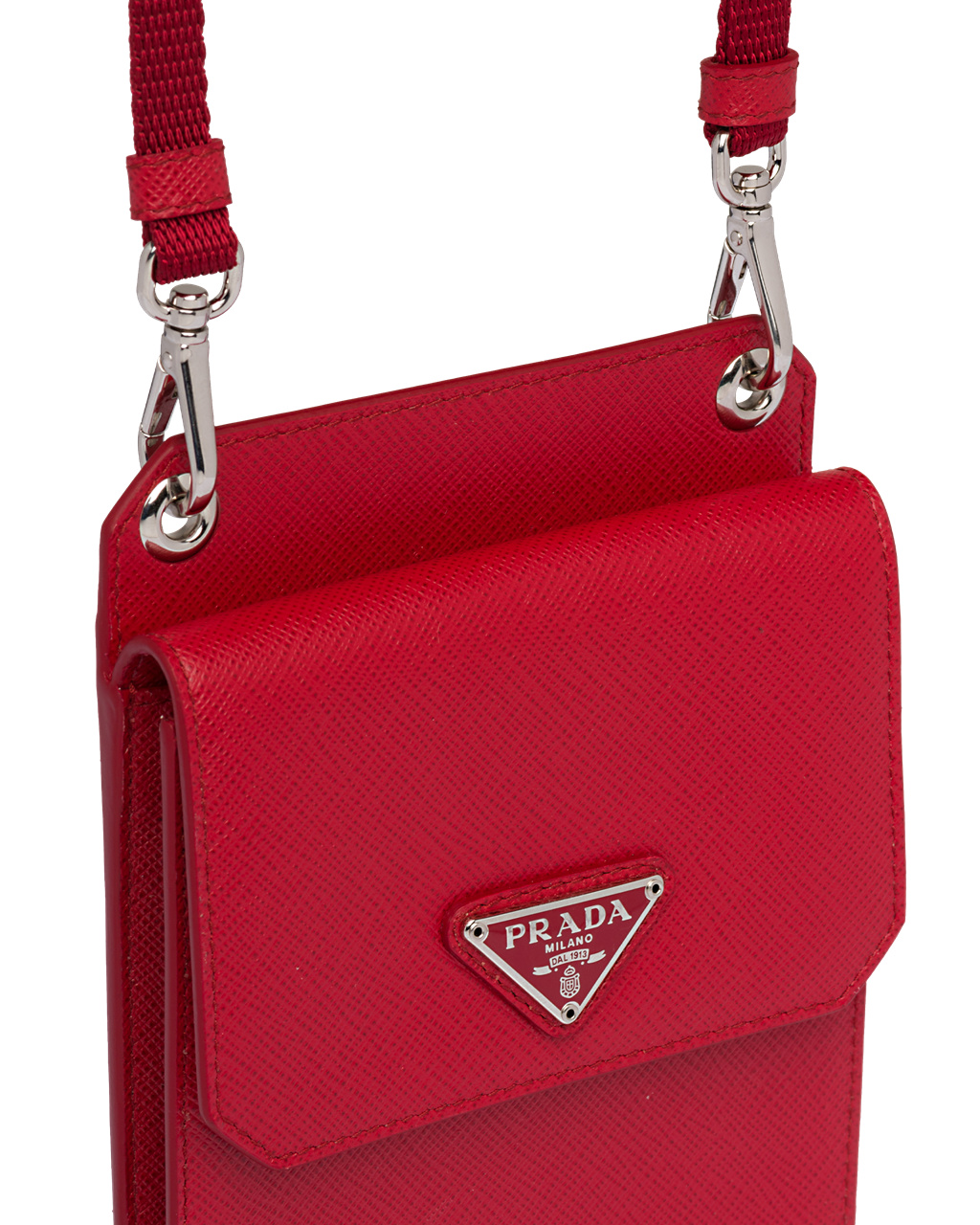 Prada Saffiano Læder Smartphone Case Červené | 861795IDH