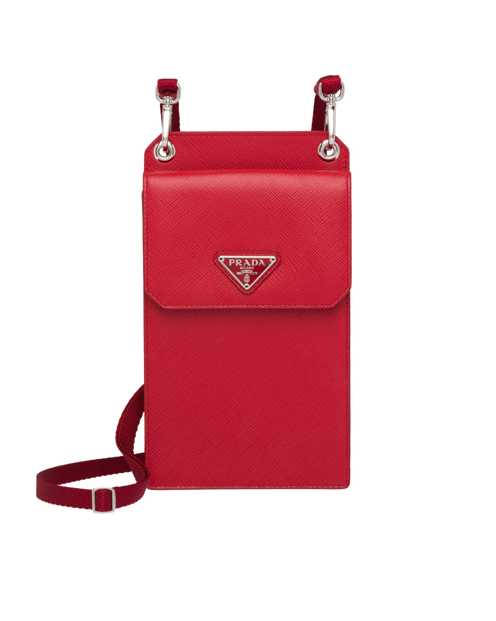 Prada Saffiano Læder Smartphone Case Červené | 861795IDH