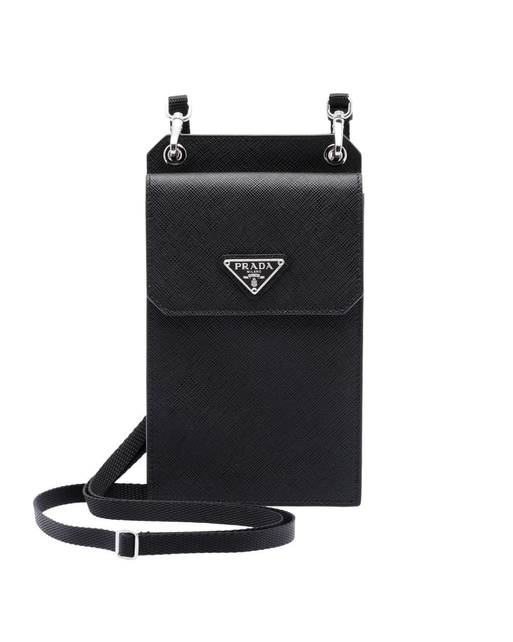 Prada Saffiano Læder Smartphone Case Černé | 892630TUG