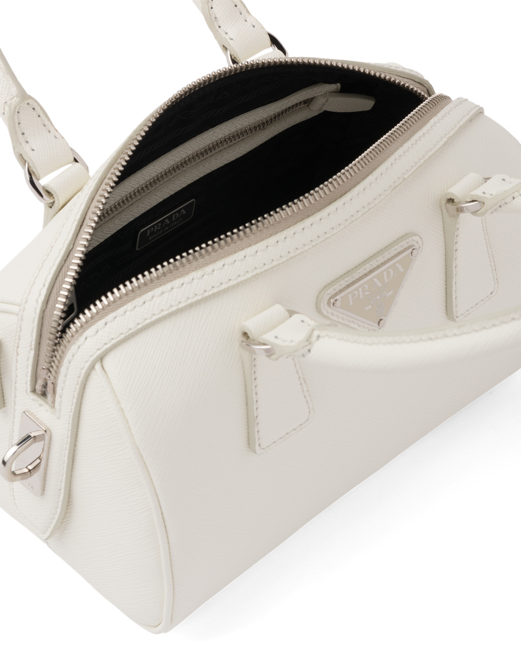 Prada Saffiano Læder Top-handle Bag Bílé | 246538TNX